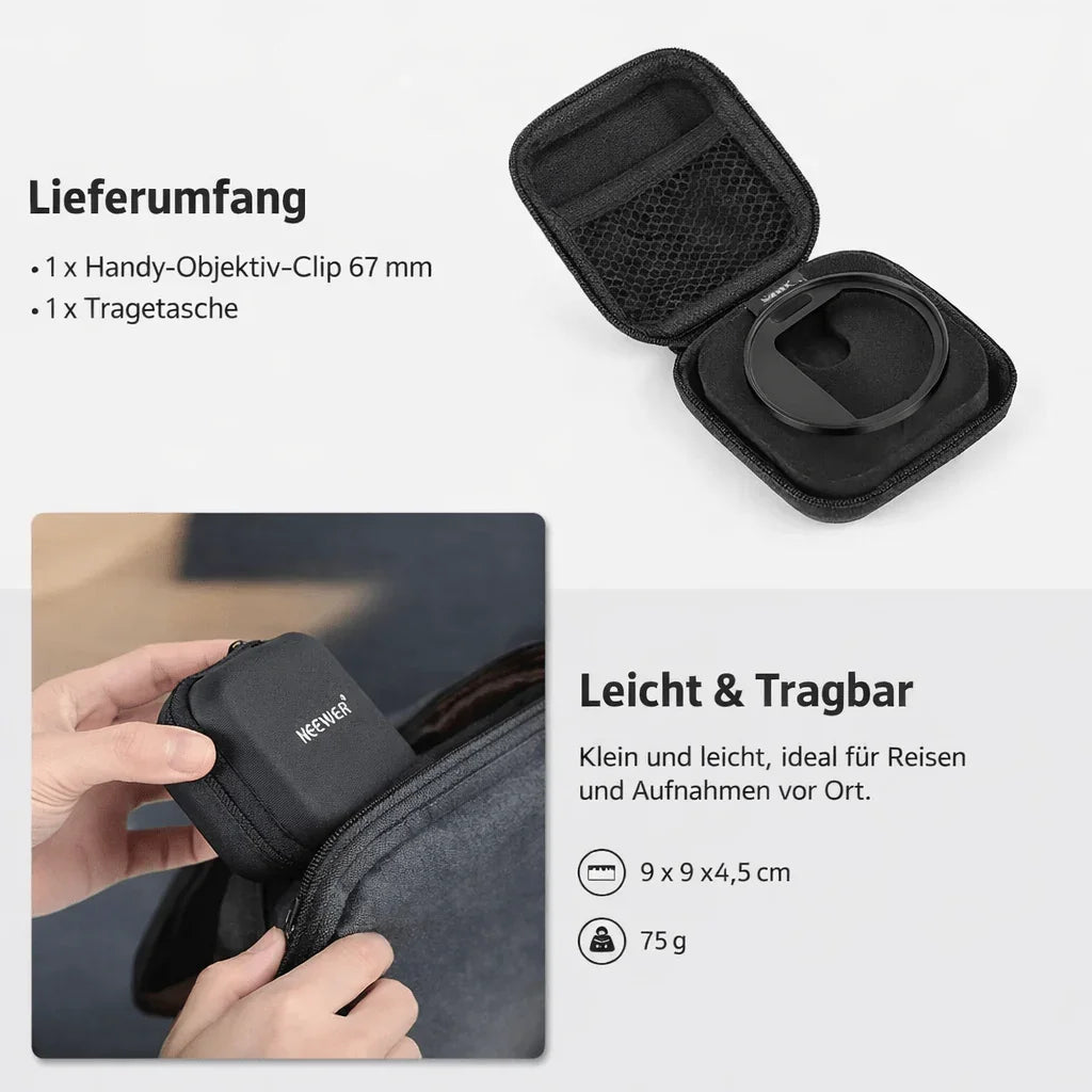 67 mm Filteradapter für Smartphone – Professionelles mobiles Filmen & Fotografieren - XELONI
