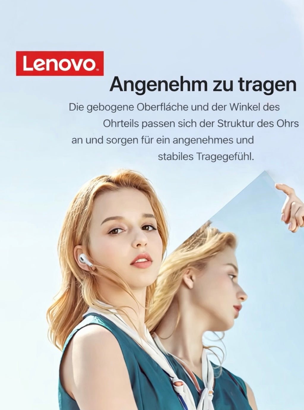 Lenovo LP40 In - Ear Bluetooth Kopfhörer – Kabellos, Starker Bass, Niedrige Latenz - XELONI