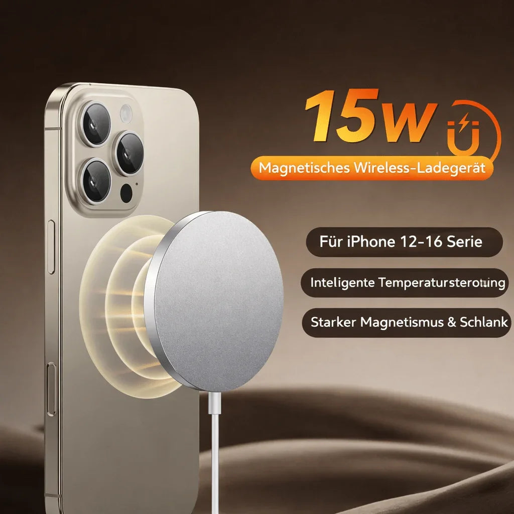 Magnetisches Wireless Ladepad 15W – Qi Schnellladen für iPhone - XELONI
