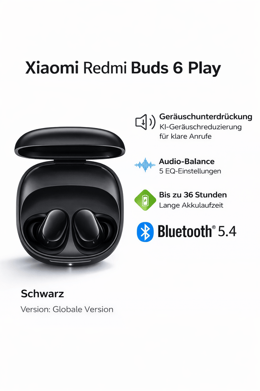 🔊 Redmi Buds 6 Play – Kabellose Bluetooth Kopfhörer - XELONI