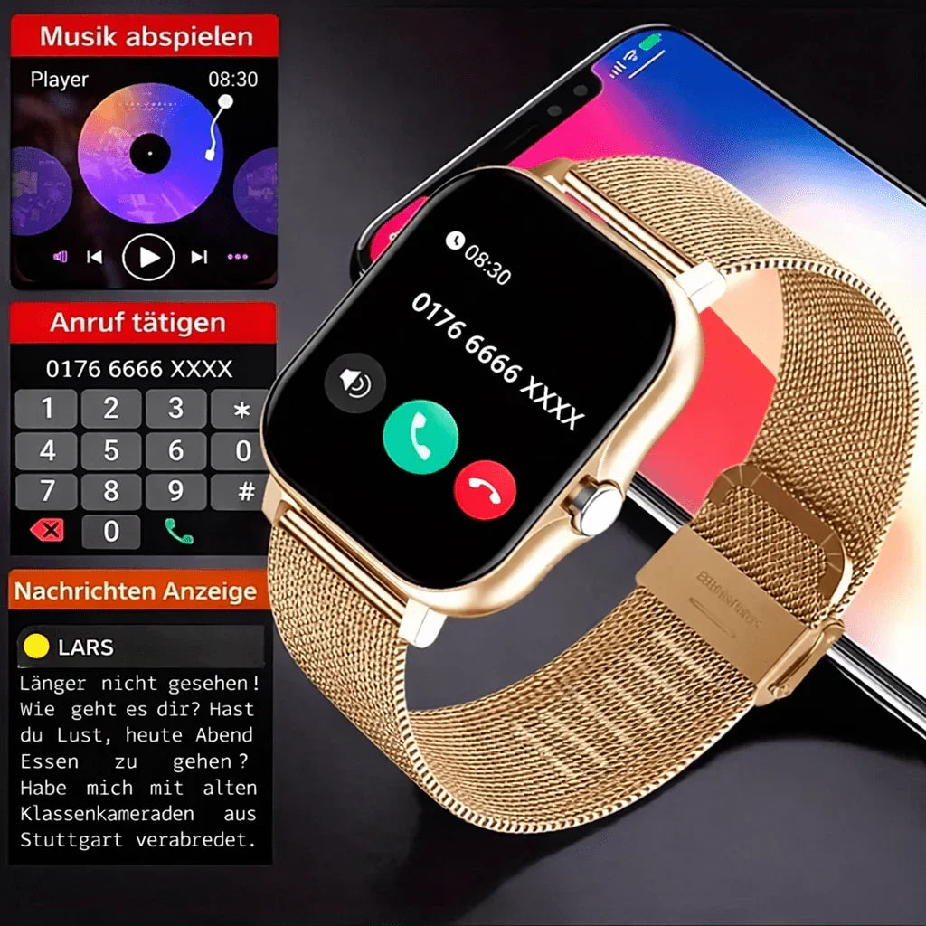 Smart Watch mit Bluetooth - Anrufen, Multi - Sport - Modus & App - Benachrichtigung - XELONI