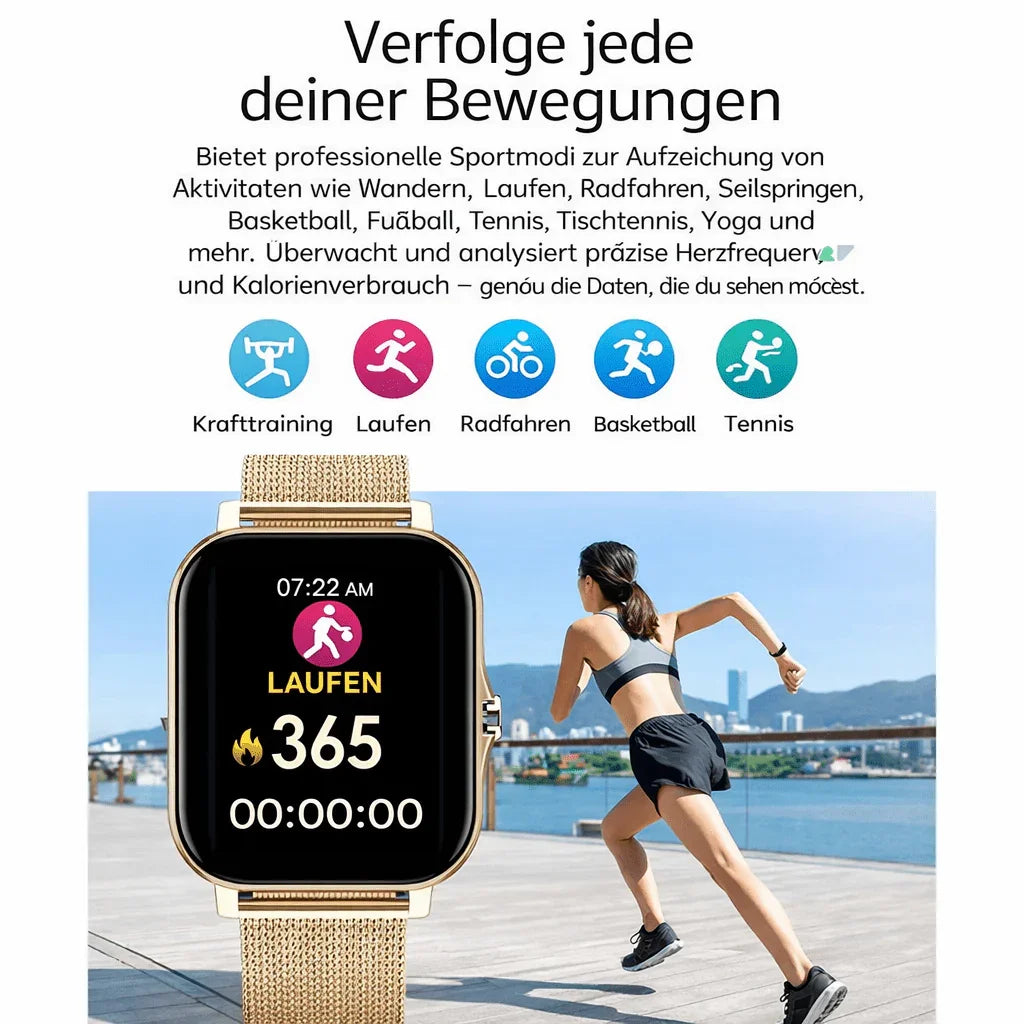 Smart Watch mit Bluetooth - Anrufen, Multi - Sport - Modus & App - Benachrichtigung - XELONI