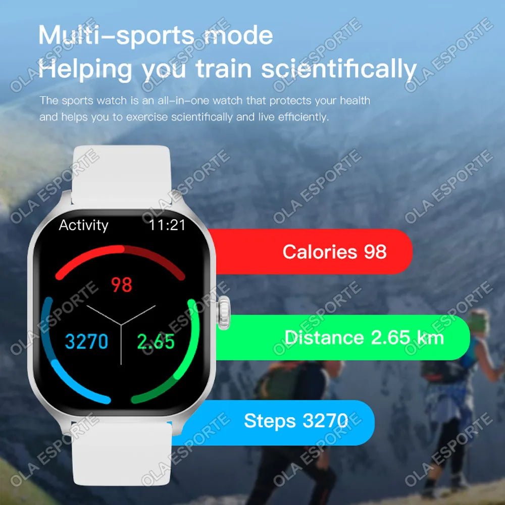Smartwatch mit 2,01 Zoll Display, Anruffunktion & Gesundheitsüberwachung - XELONI