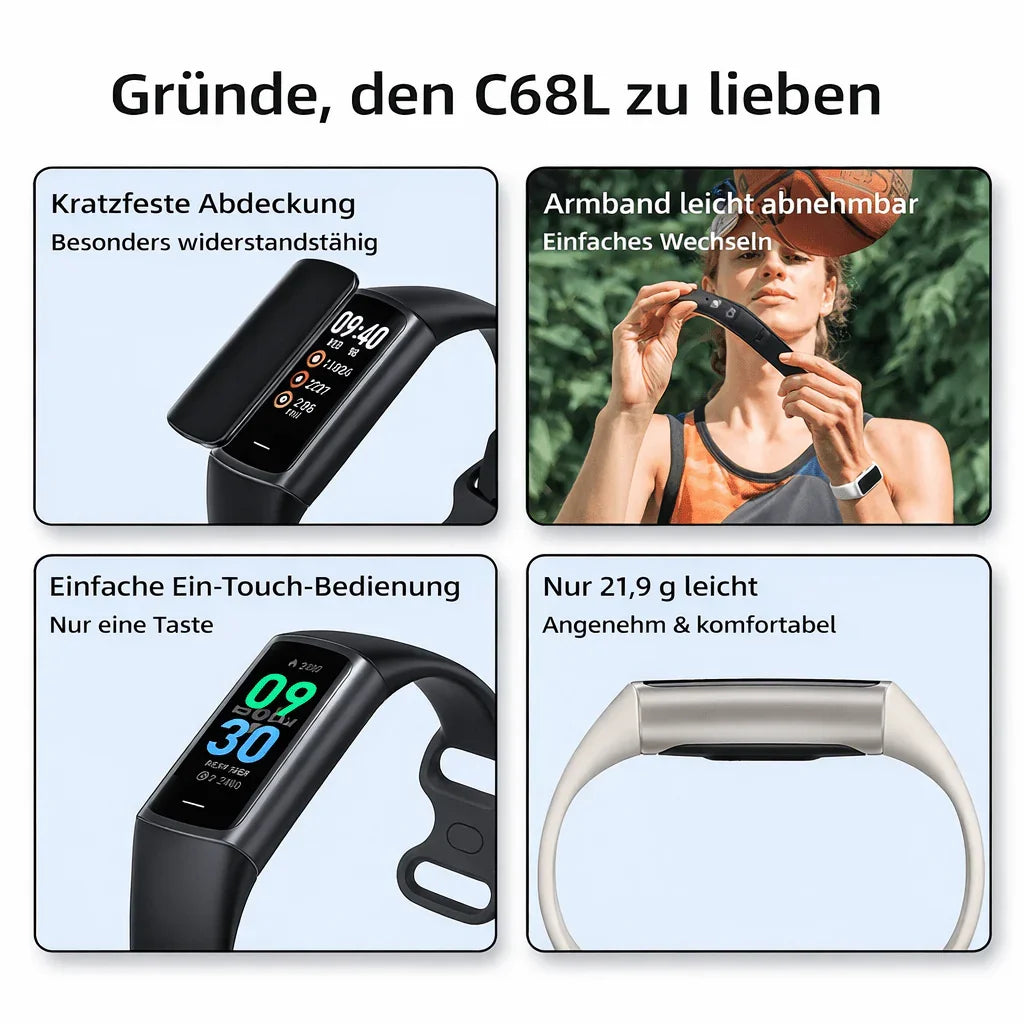 Smartwatch Sport – Bluetooth Anrufe, Gesundheitsmonitor & Multi - Zifferblatt | Für Android & iOS - XELONI