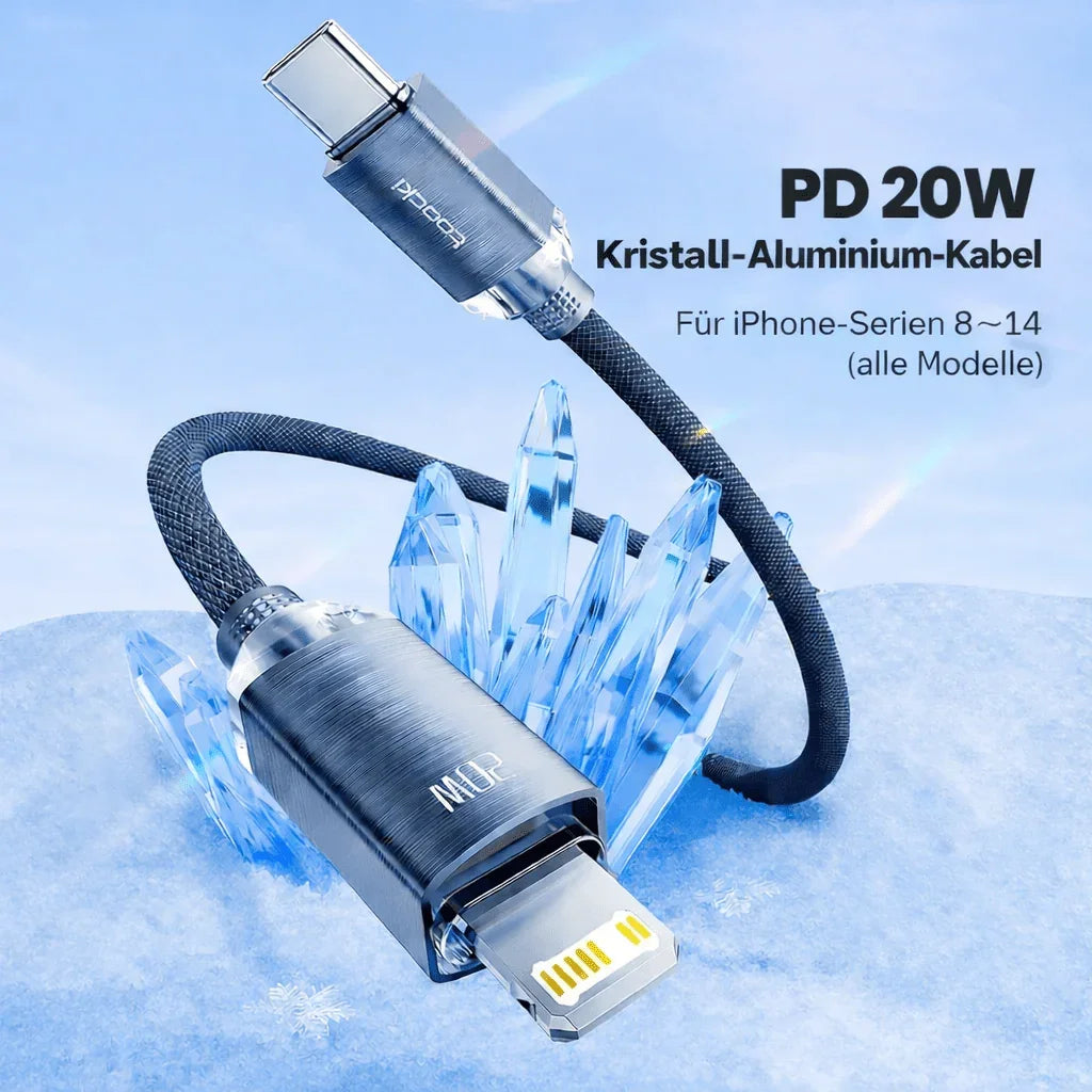 Toocki PD 20W Type - C auf Lightning Kabel – Schnellladen &amp; Datenübertragung - XELONI