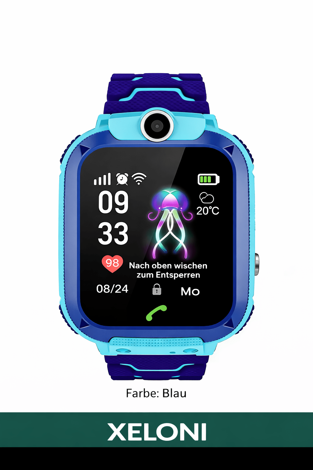 XELONI Kinder - Smartwatch mit GPS, SOS & Telefonfunktion – wasserdicht - XELONI