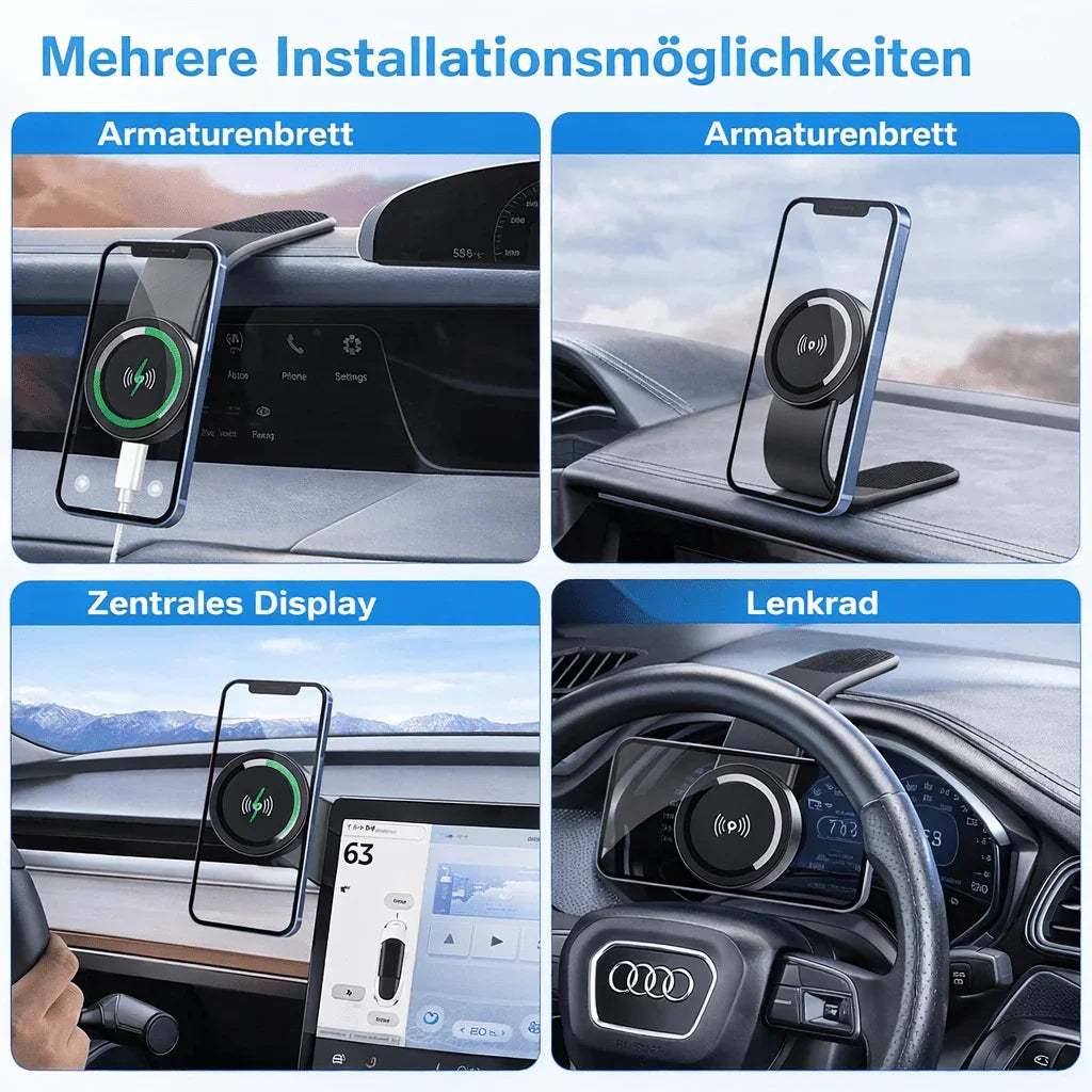 XELONI Magnetischer Auto - Handyhalter – Starker Halt für iPhone 12–15 | Einhand - Bedienung - XELONI